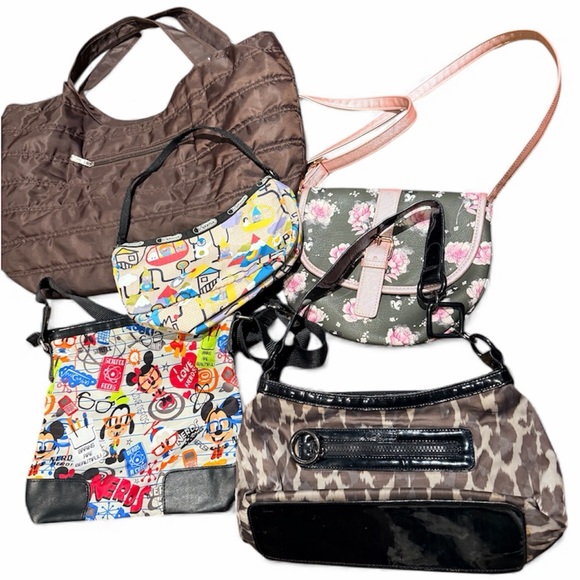 Disney Handbags - LUG/ DISNEY / LESPORTSAC Nylon Printed Purse Bag LOT BUNDLE X 5 Womens